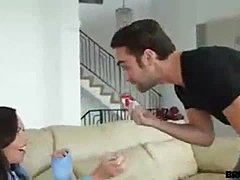 Teen receives rough fucking and blowjob