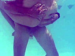 Liquid lunch with a horny MILF in the public pool