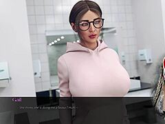 Kontoret: Den sexiga sekreteraren med stora bröst i lekfull action