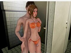 Velký penis a velká prsa vytvářejí žhavou 2D porno hru