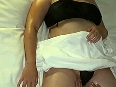 Private video of Japanese cuckold with curvy partner and oil massage