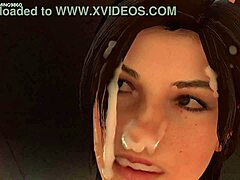 3D-tegneserie av vellystig mor som blir kvalt av Lara Croft