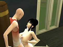 Betrügende Ehefrau Chichi erhält Anal-Training von Meister Roshi in 3D-Hentai