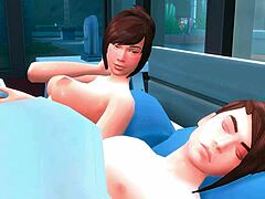 Animert par hengir seg til lidenskapelig intimitet i The Sims 4