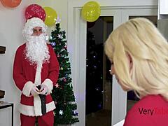 A mature MILF and her stepson's intimate Christmas encounter