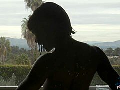 Ana Foxxx, the tall black MILF model, undresses and luxuriates in a warm bath