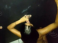 I took the mischievous Brazilian housewife to suck cock at the gloryhole and received a facial while pleasuring her