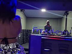 Mature vixen seduces disc jockey and he punishes her with a spanking