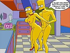 Marge, zralá hospodyňka, si užívá anální sex v posilovně a doma, zatímco její manžel je v práci v tomto parodickém videu Hentai