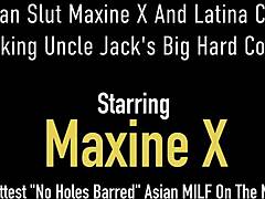 Максин Х и нейната латино любовница удовлетворяват голям пенис на по-възрастен мъж