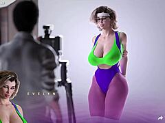 Zmyselná americká MILFka s veľkými prsiami v 3D hentai