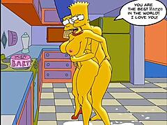 La sexy casalinga Marge geme di piacere mentre riceve una sborrata in tutti i suoi buchi in un video Hentai anime