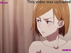 MILF pelirroja con grandes tetas recibe una gran polla en este anime hentai