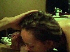 Blowjob queen mom gets covered in cum