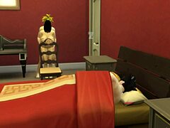 Evli bir kadının oğlu Gohan tarafından mastürbasyon yaparken yakalandığını gösteren sert 3D porno