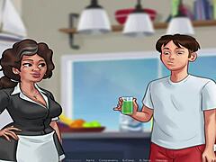Pembantu rumah kartun memberikan blowjob sensual dalam episod Summertimesaga 4 50