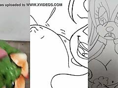 Tlustá hentai dívka s velkými prsy masturbuje chlapa a králíka v horkém videu