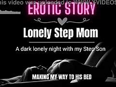 Стъп син изследва еротични аудио истории със своята самотна мащеха