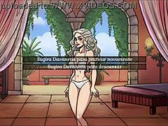 Pandangan voyeuristik tarian berstrip Daenerys Targeryens dalam episod kelapan Game of Whores
