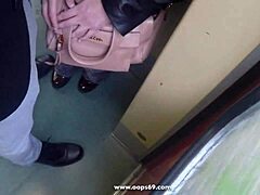 Horny married bulge watcher gets naughty on train