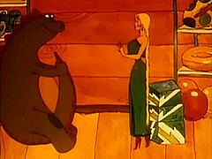 Krátká animovaná kreslená scéna sexy blondýnky v akci