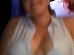 Mexican MILF with big tits rides her husband's goat