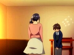 Prsnatá anime MILF má sex s mladým chlapcom