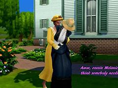 Viejos y jóvenes amantes de Sims 4 participan en un trío apasionado