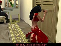 Sims 4 のリアルな声で,インド人の熟女が若い男性と夫を浮気している