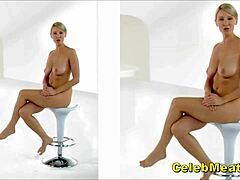 Sensual nudity of a blonde milf and her male lover in a banned TV video