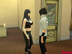 Pijpen en anale seks: Sasuke bedriegt Hinata met een meisje met grote tieten